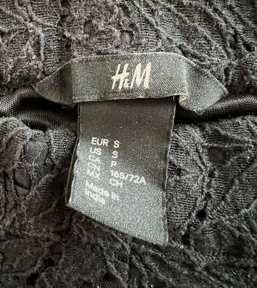 Womens Black Lace over Cotton Shorts by H&M sz Small - Picture 4 of 4